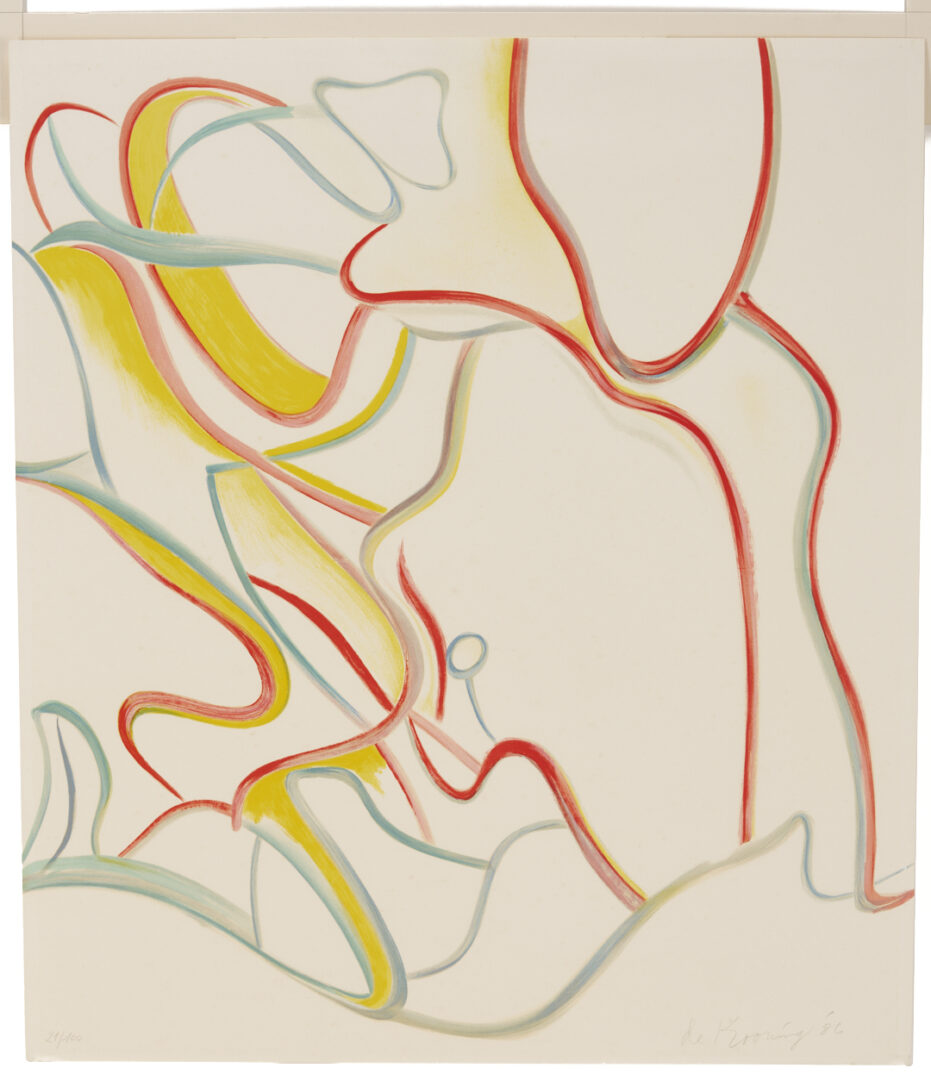 Lot 439: Willem De Kooning Abstract Lithograph from Quatre Lithographies