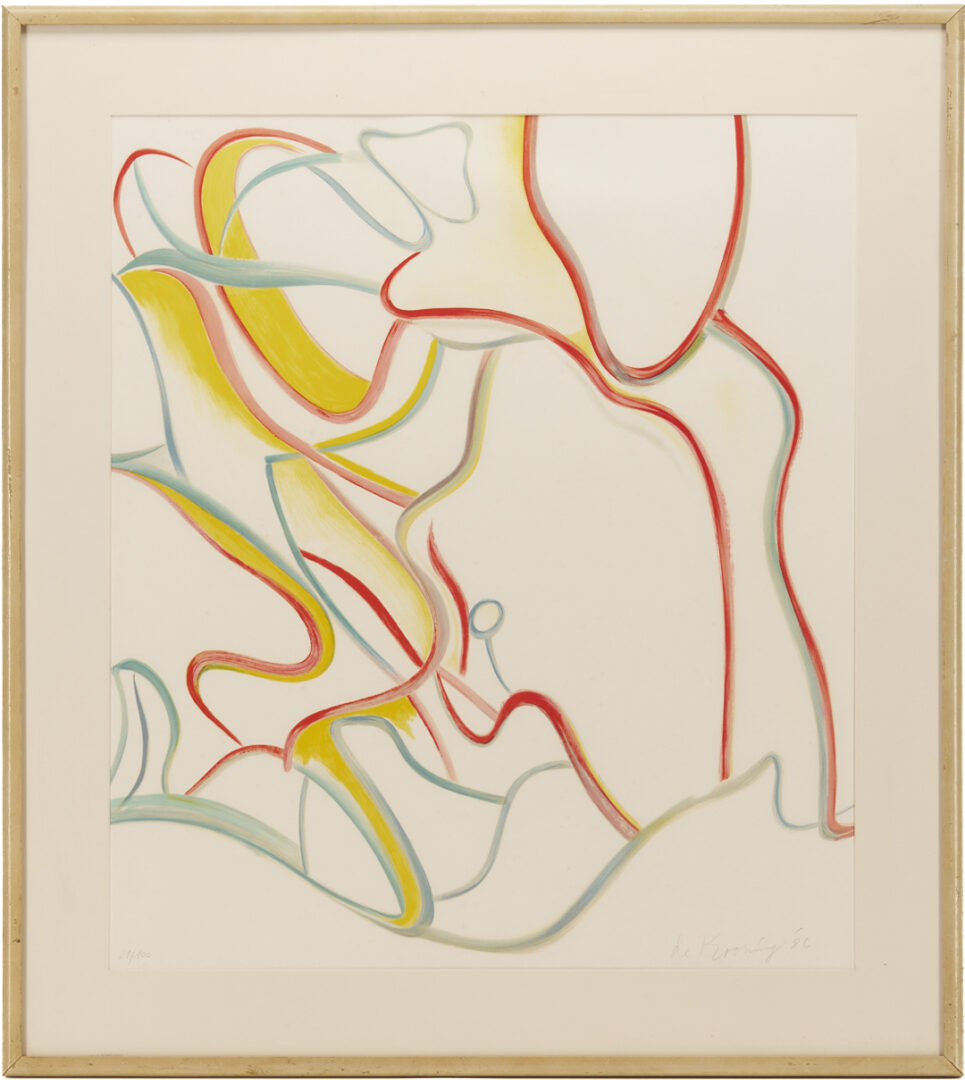 Lot 439: Willem De Kooning Abstract Lithograph from Quatre Lithographies