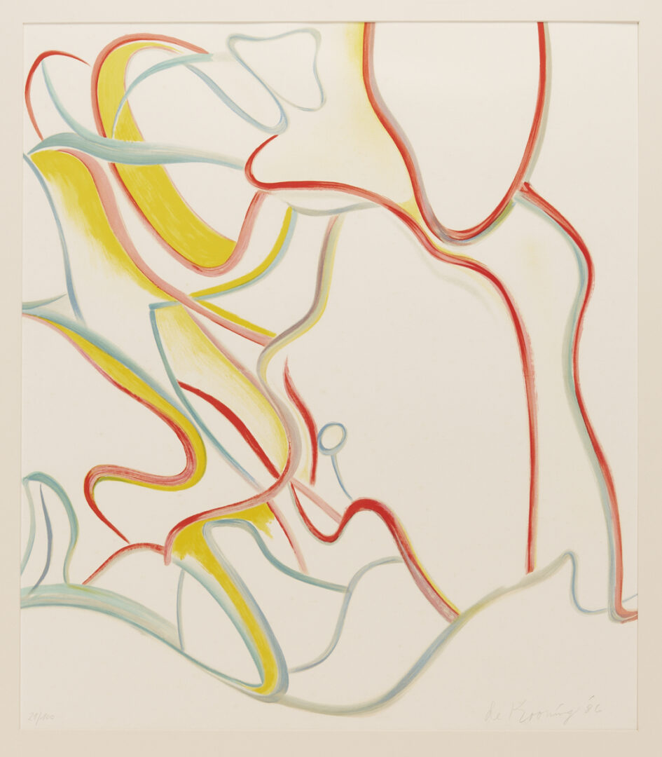 Lot 439: Willem De Kooning Abstract Lithograph from Quatre Lithographies