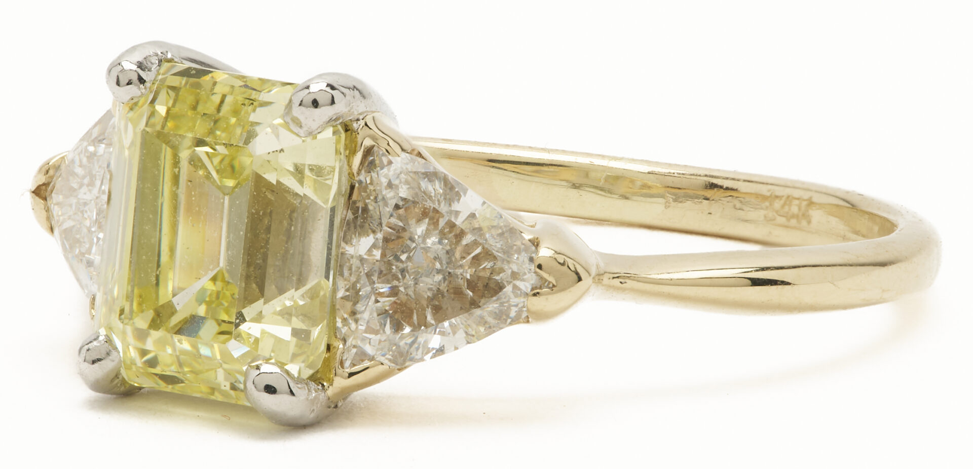 Lot 43: 14K & Platinum 2 Carat Fancy Yellow Diamond Ring, GIA Report
