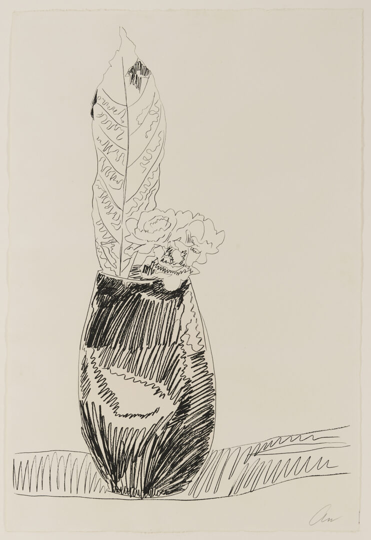 Lot 440: Andy Warhol Signed Screenprint, Flowers (Black and White)