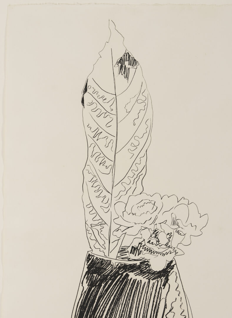 Lot 440: Andy Warhol Signed Screenprint, Flowers (Black and White)