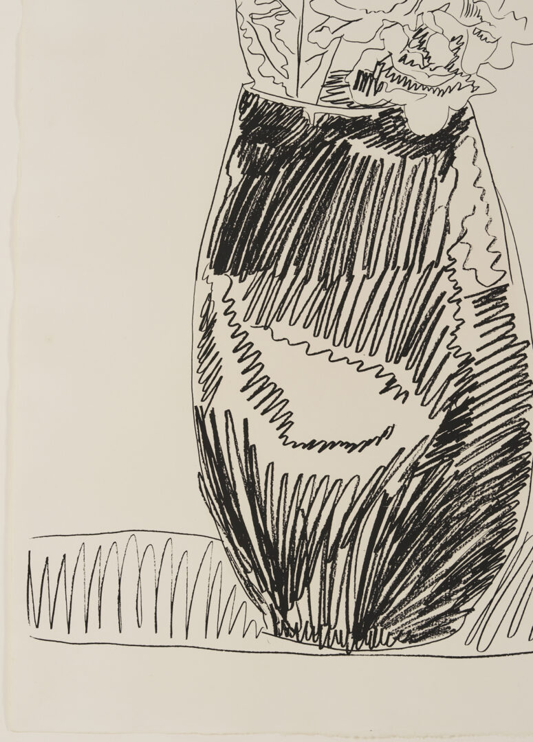 Lot 440: Andy Warhol Signed Screenprint, Flowers (Black and White)