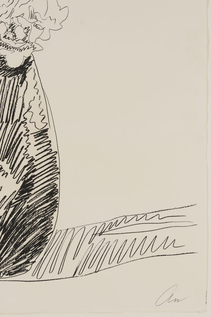 Lot 440: Andy Warhol Signed Screenprint, Flowers (Black and White)