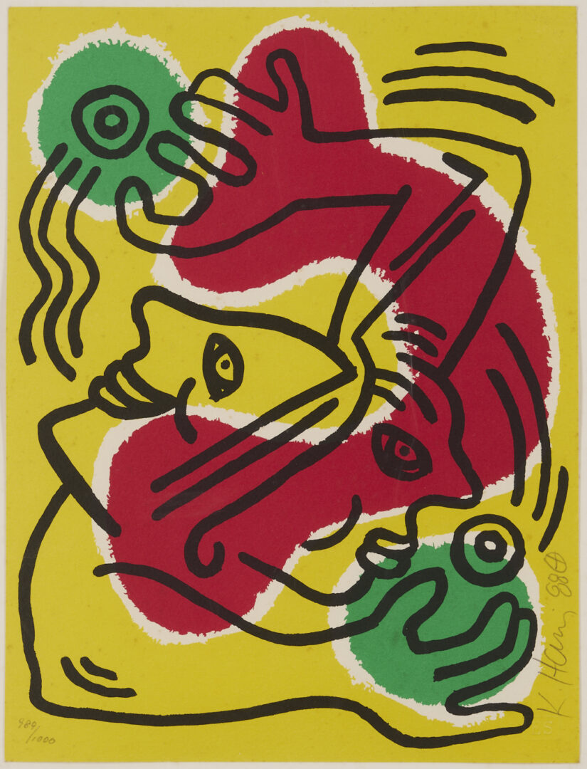 Lot 441: Keith Haring Signed Lithograph, International Volunteer Day