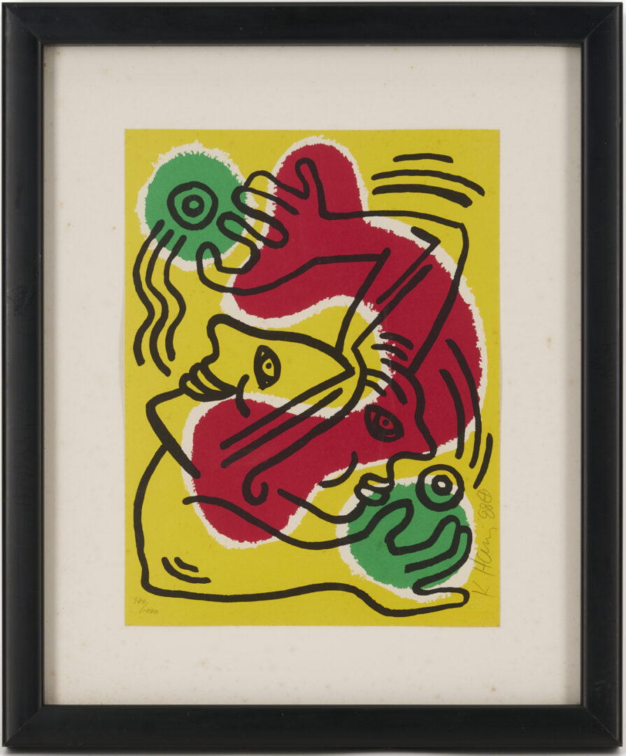 Lot 441: Keith Haring Signed Lithograph, International Volunteer Day