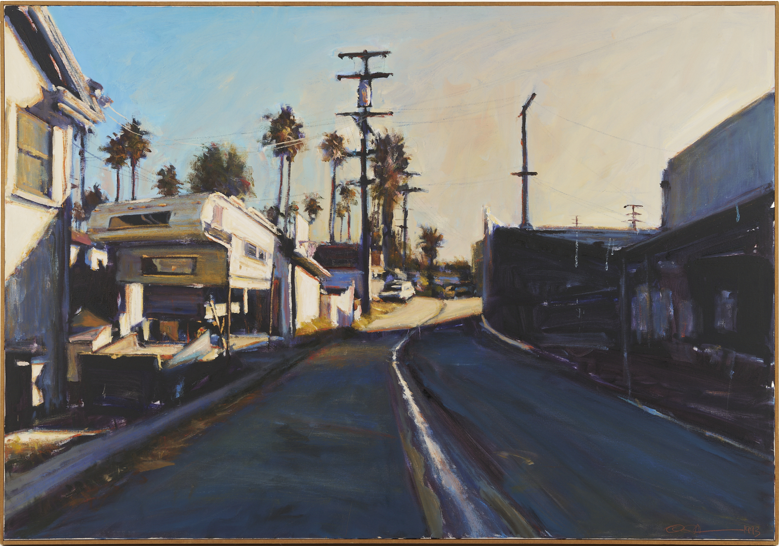 Lot 445: Suong Yangchareon O/C LA Street Scene Painting, 1993, Hoop
