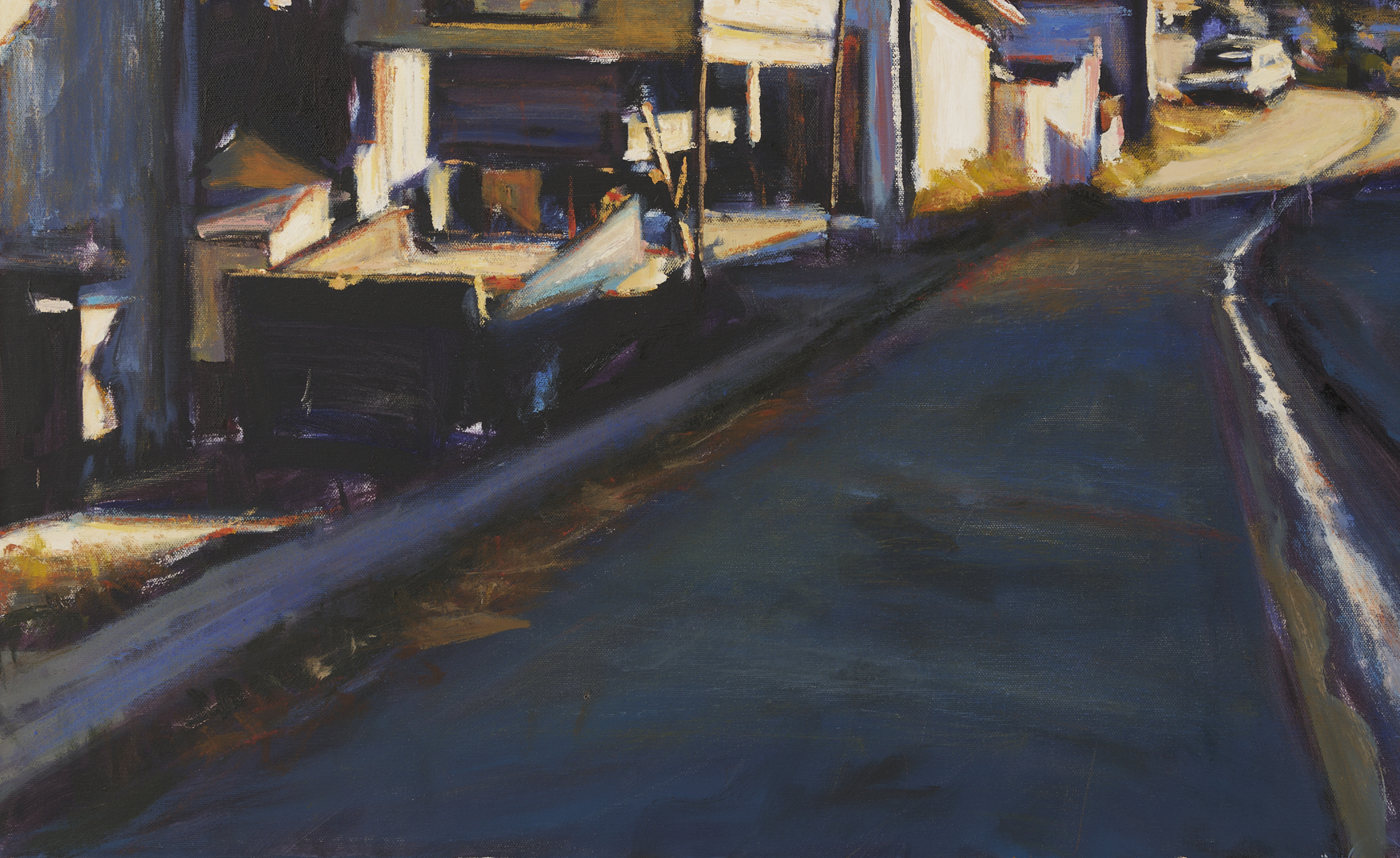 Lot 445: Suong Yangchareon O/C LA Street Scene Painting, 1993, Hoop