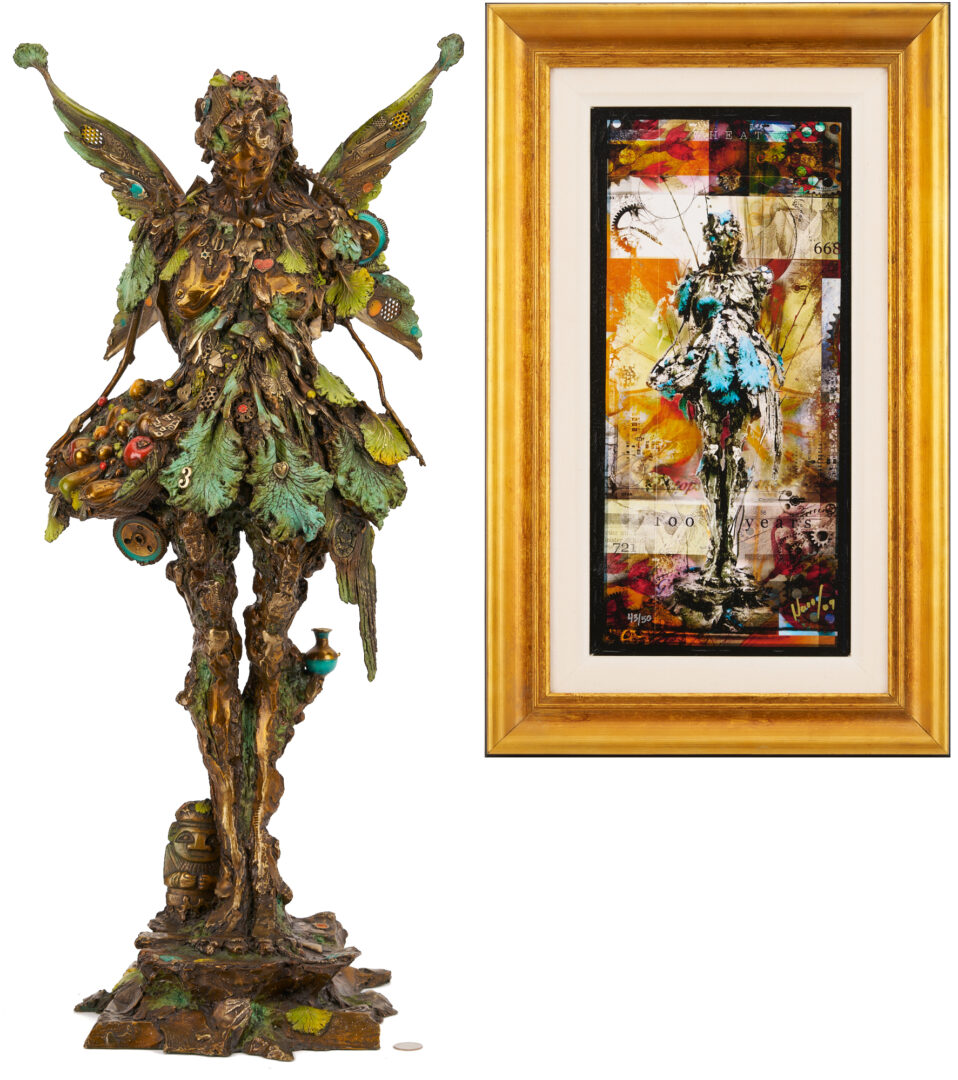 Lot 446: Nano Lopez Large Bronze Sculpture and Giclee, Maria Alma