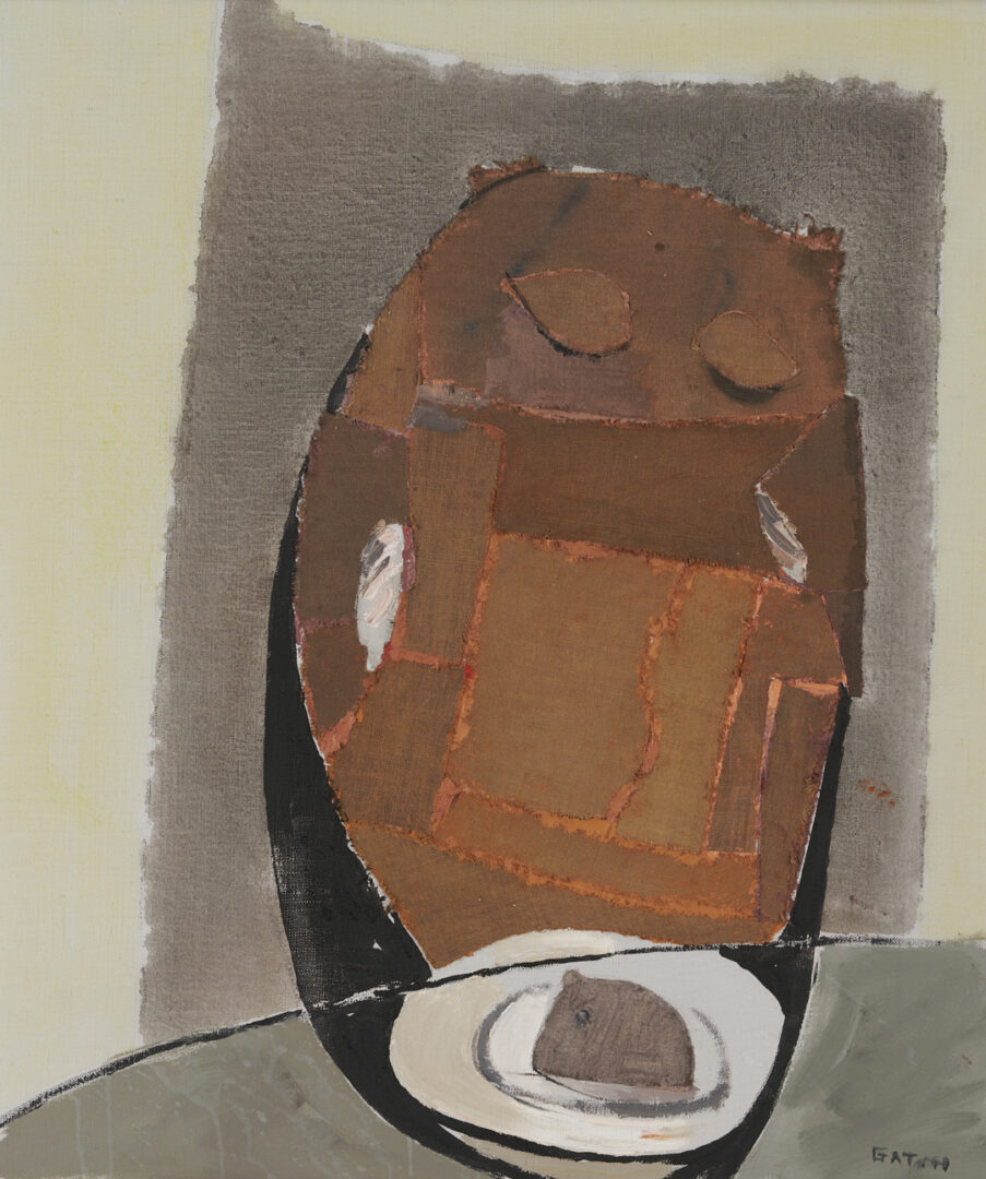 Lot 448: Lee Gatch Mixed Media Painting, Table Owl, 1959