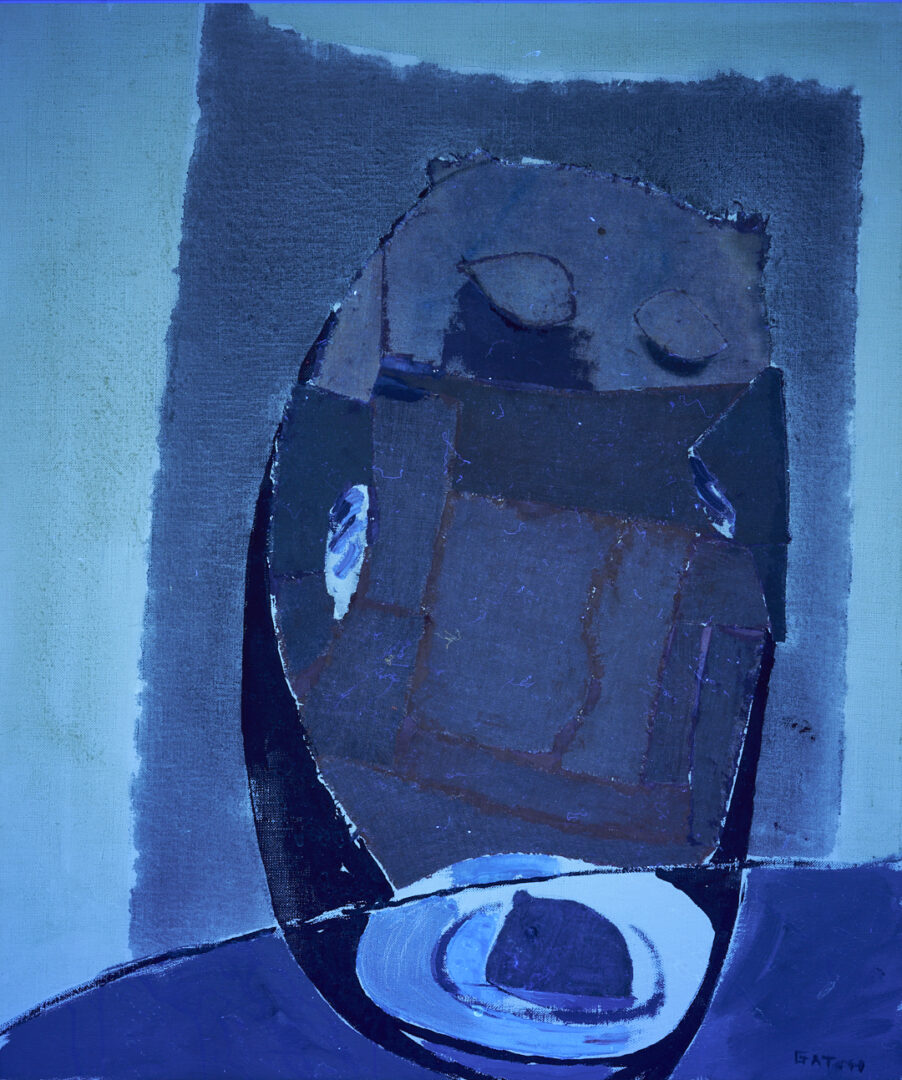 Lot 448: Lee Gatch Mixed Media Painting, Table Owl, 1959