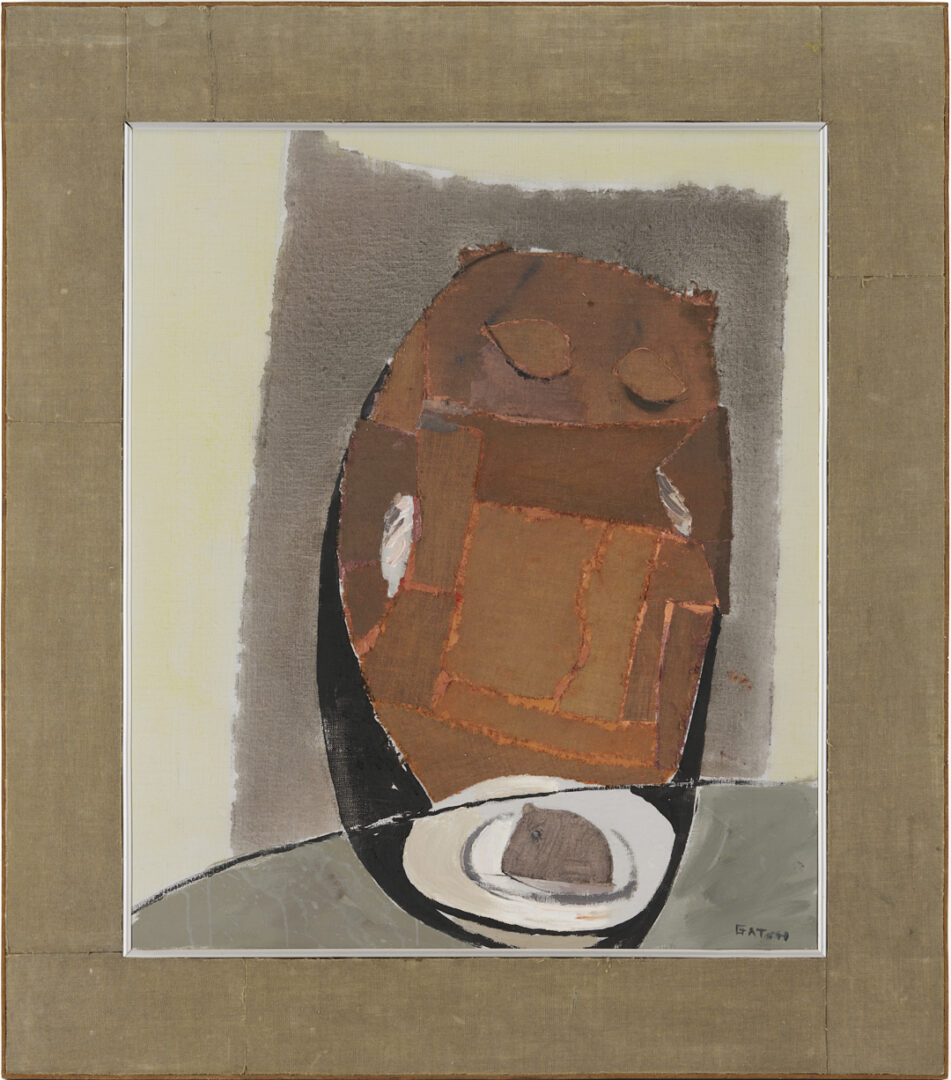 Lot 448: Lee Gatch Mixed Media Painting, Table Owl, 1959