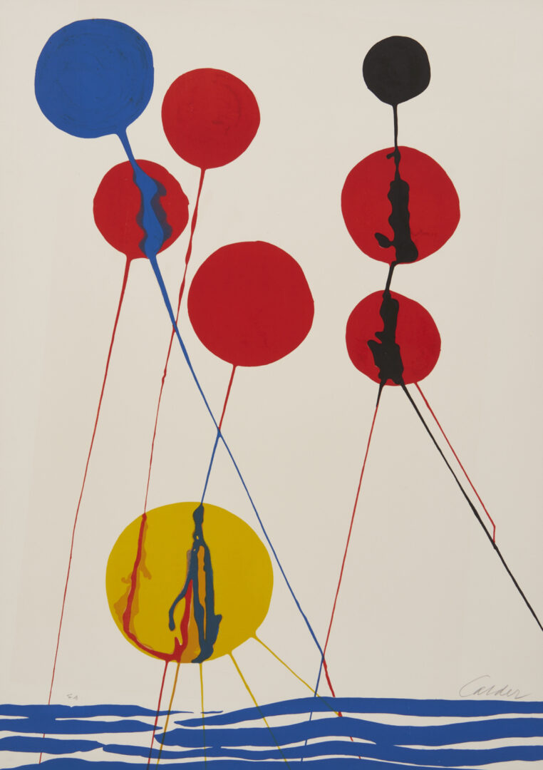 Lot 449: Alexander Calder Signed Lithograph, Balloons