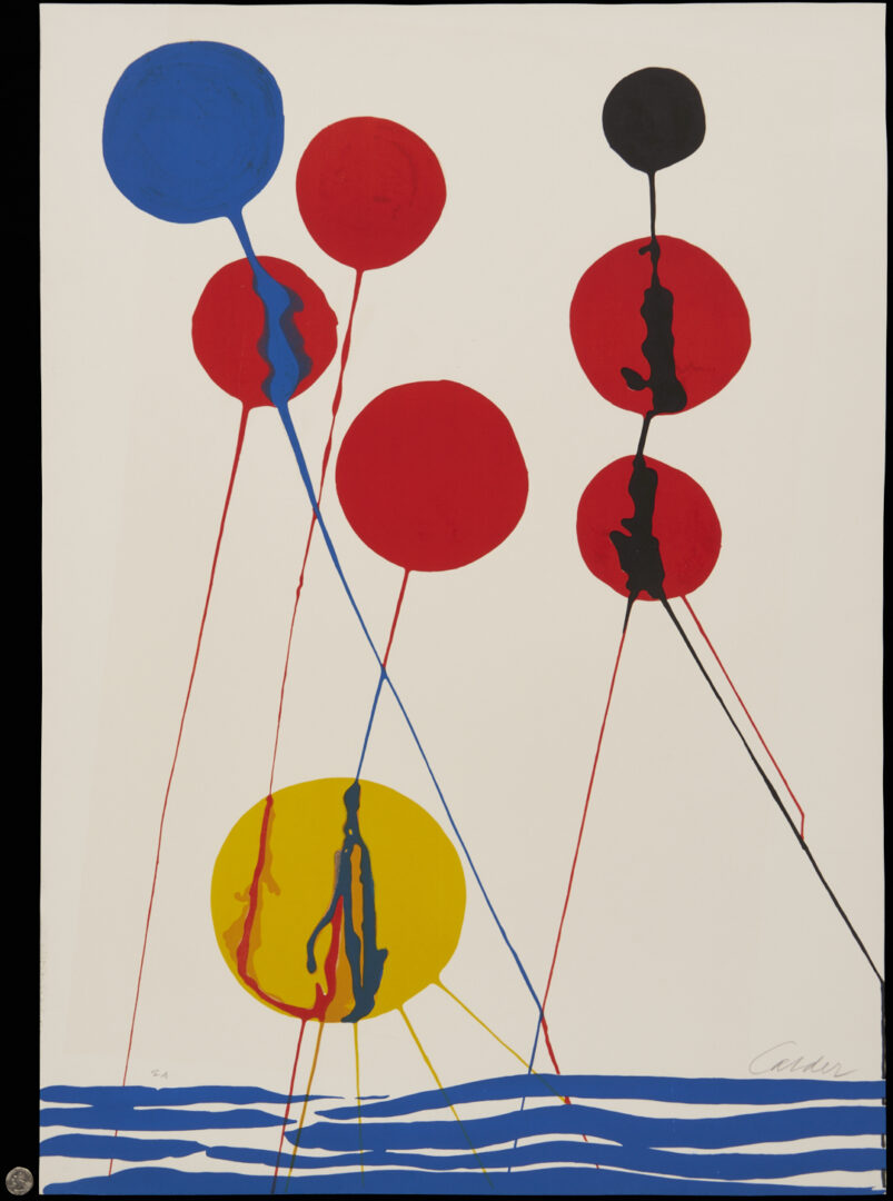 Lot 449: Alexander Calder Signed Lithograph, Balloons
