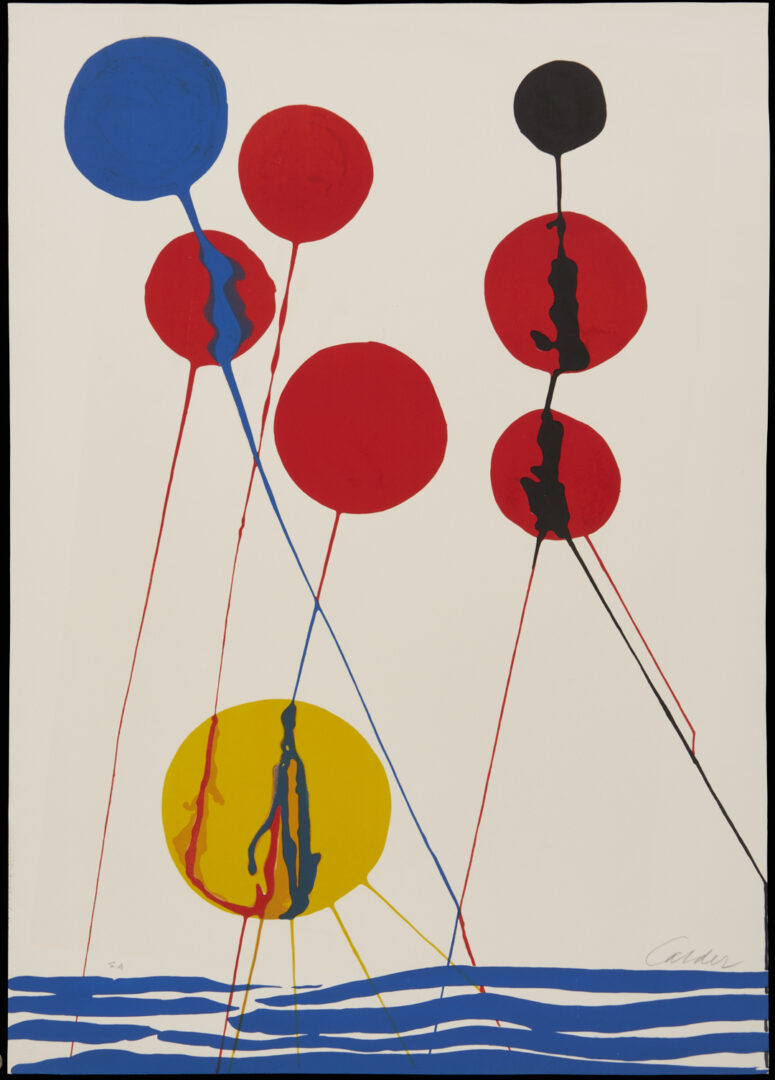 Lot 449: Alexander Calder Signed Lithograph, Balloons