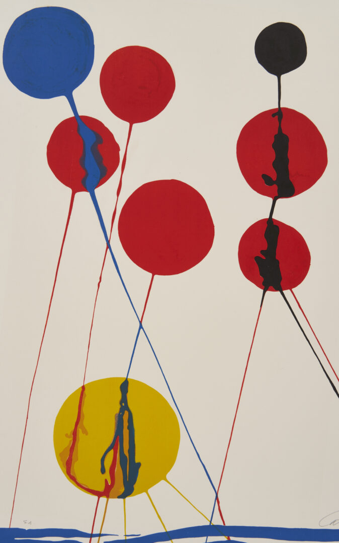 Lot 449: Alexander Calder Signed Lithograph, Balloons