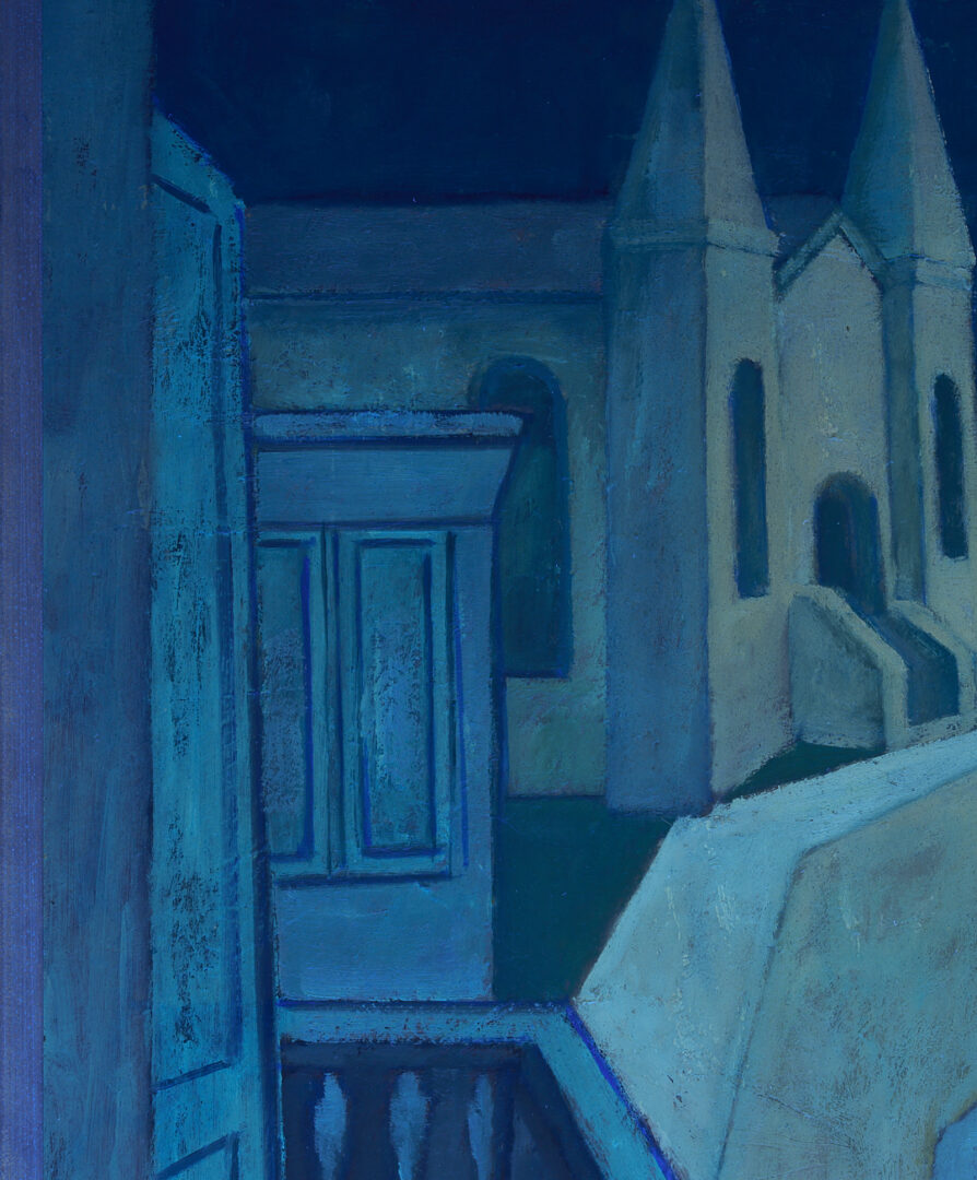 Lot 453: Meyer Wolfe O/C, Modernist Street Scene
