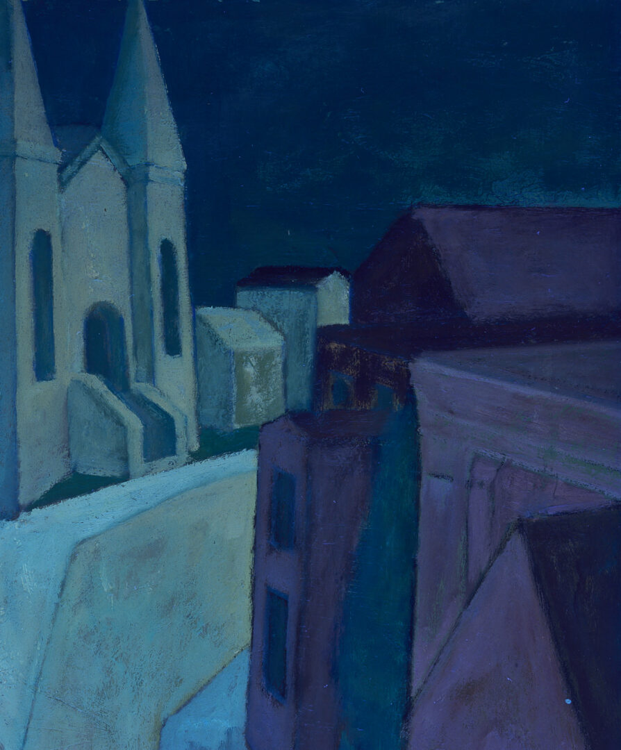 Lot 453: Meyer Wolfe O/C, Modernist Street Scene