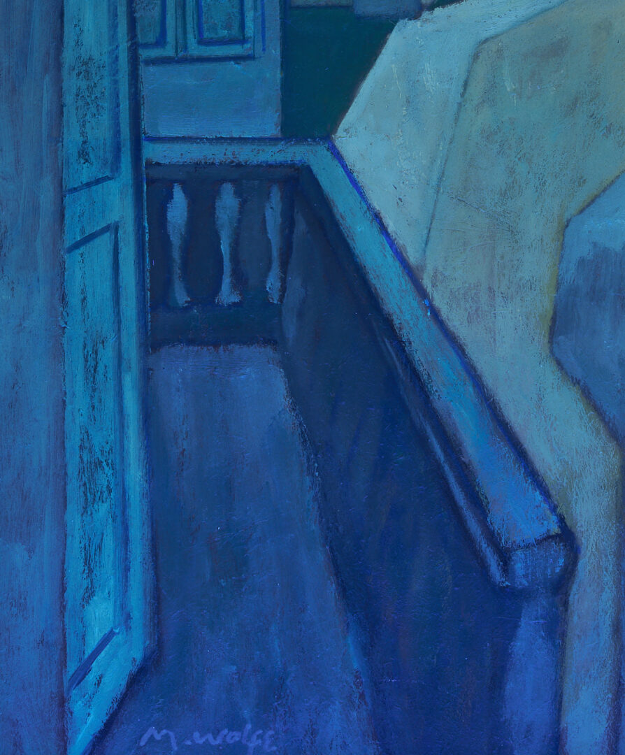 Lot 453: Meyer Wolfe O/C, Modernist Street Scene