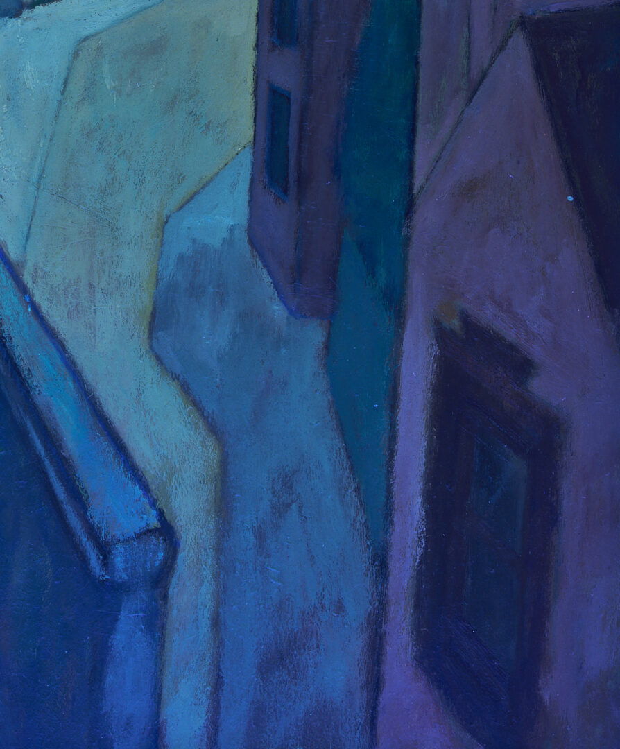 Lot 453: Meyer Wolfe O/C, Modernist Street Scene