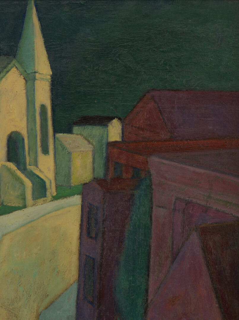 Lot 453: Meyer Wolfe O/C, Modernist Street Scene