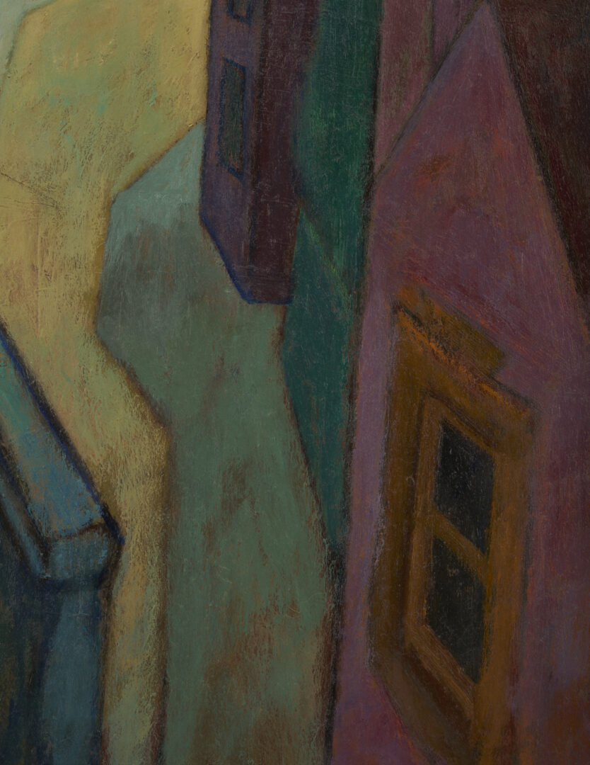 Lot 453: Meyer Wolfe O/C, Modernist Street Scene