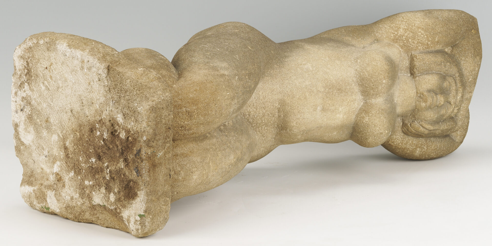 Lot 454: Attrib. Puryear Mims, Limestone Sculpture of Kneeling Woman