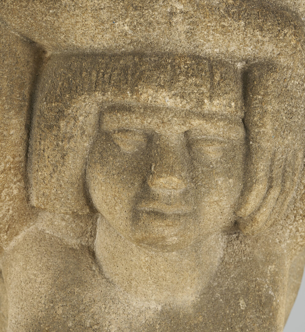 Lot 454: Attrib. Puryear Mims, Limestone Sculpture of Kneeling Woman