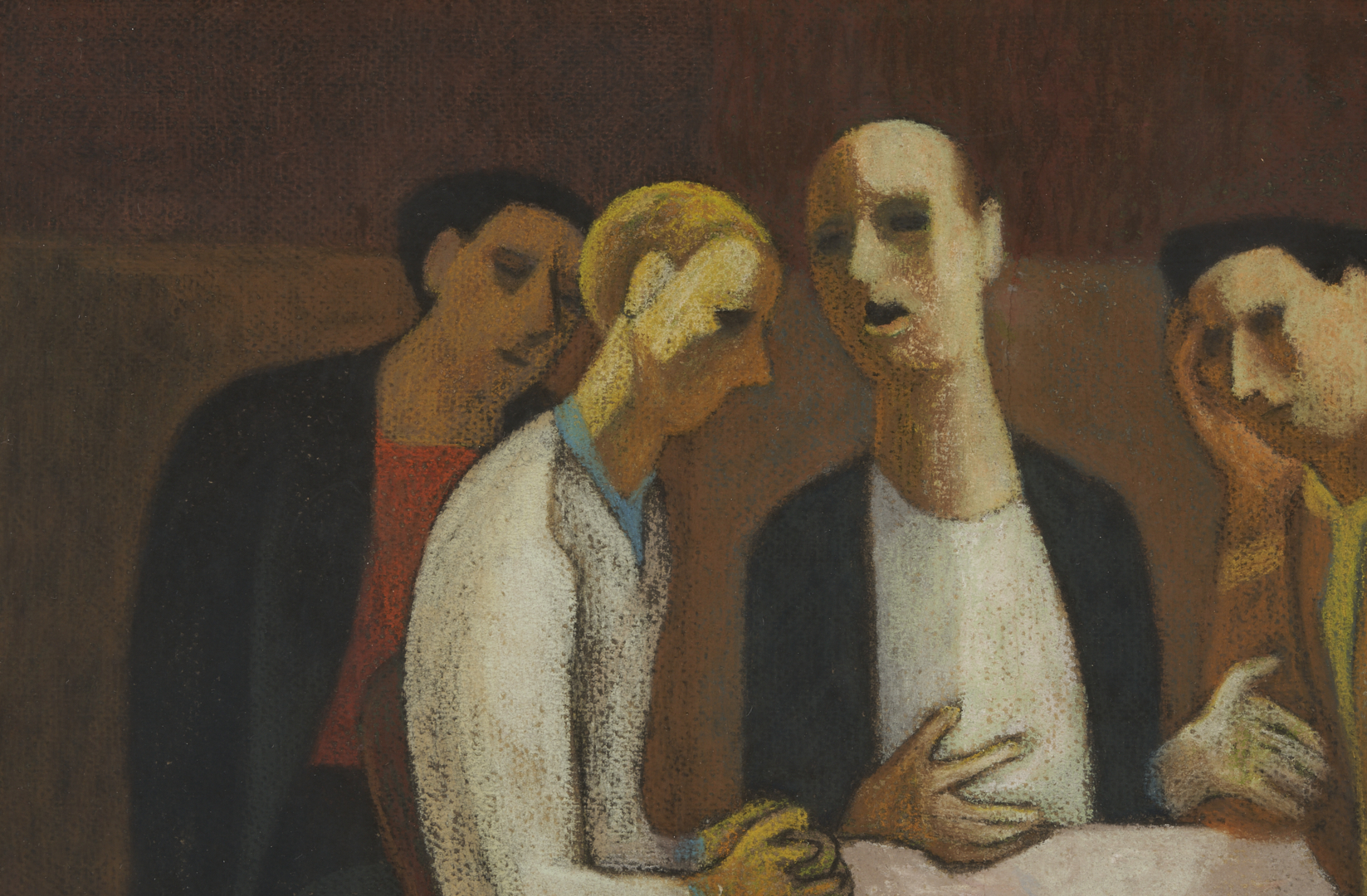 Lot 458: Meyer Wolfe Exhibited Pastel, Conversation (The Socialists)