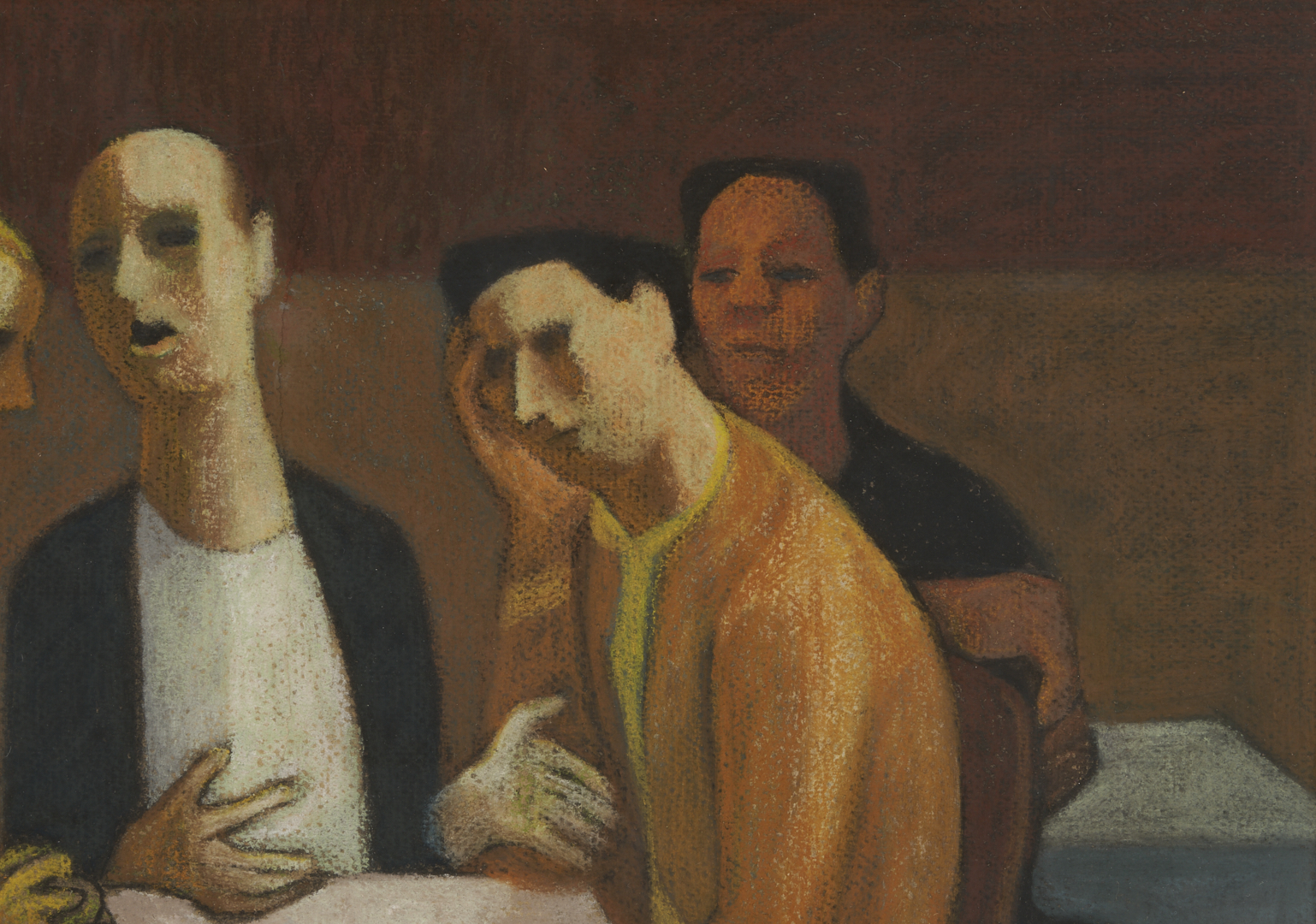 Lot 458: Meyer Wolfe Exhibited Pastel, Conversation (The Socialists)