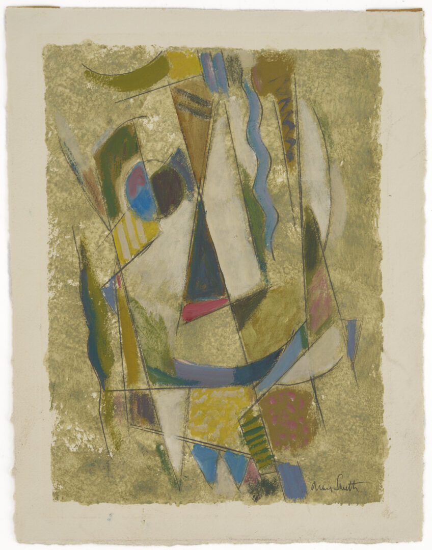 Lot 459: Charles Smith Abstract Block Painting Plus Virginia Map, Signed 32 Woodcuts Book, & Animal Fare Book