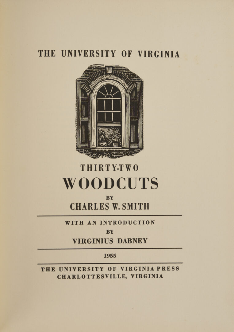 Lot 460: Charles Smith Block Painting Plus Virginia Map & Signed 32 Woodcuts Book