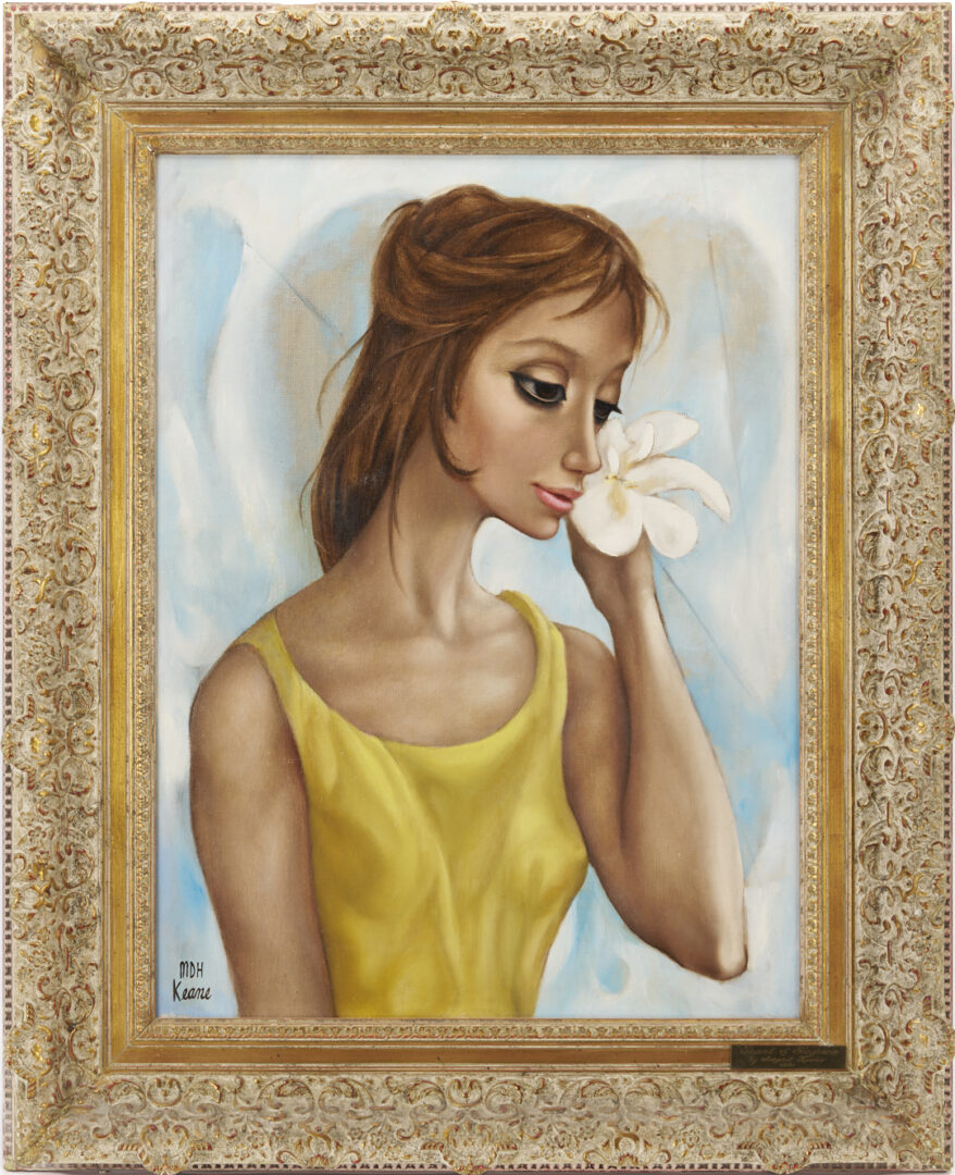 Lot 461: Margaret Keane Big Eyes O/C Painting, 1961, “Sound of Fragrance”