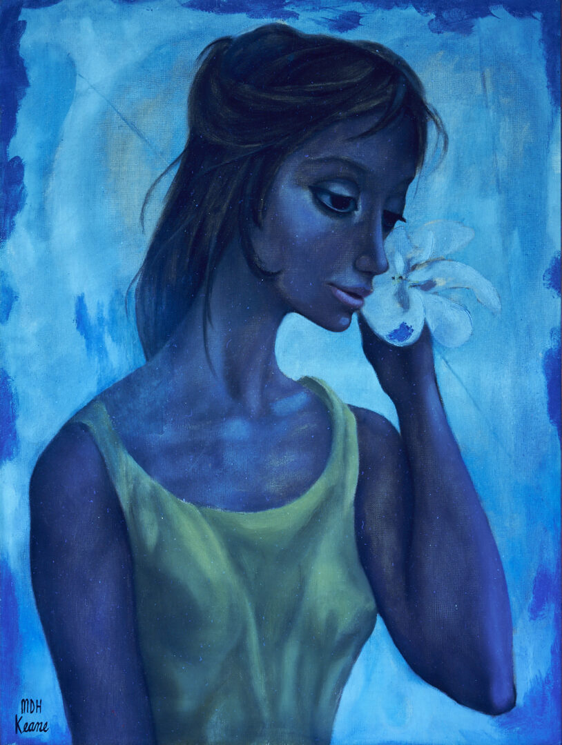 Lot 461: Margaret Keane Big Eyes O/C Painting, 1961, “Sound of Fragrance”