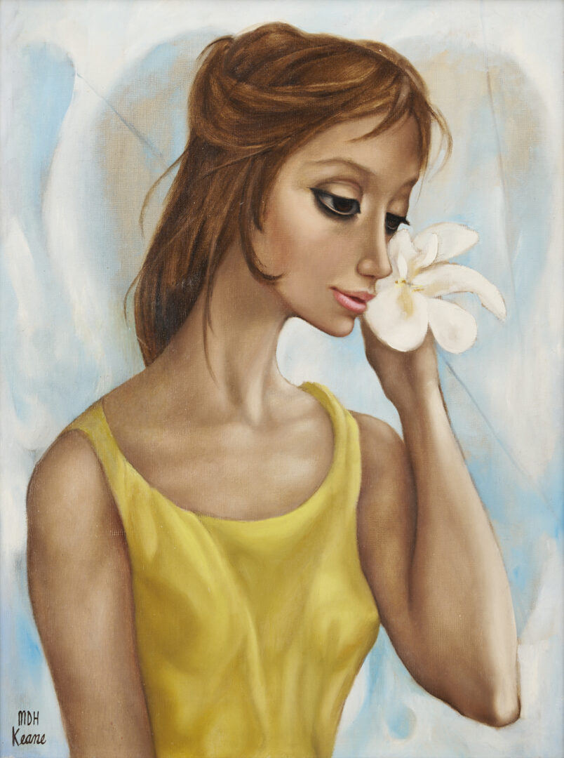 Lot 461: Margaret Keane Big Eyes O/C Painting, 1961, “Sound of Fragrance”
