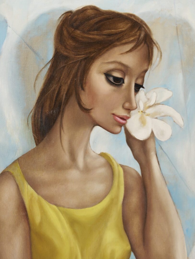 Lot 461: Margaret Keane Big Eyes O/C Painting, 1961, “Sound of Fragrance”