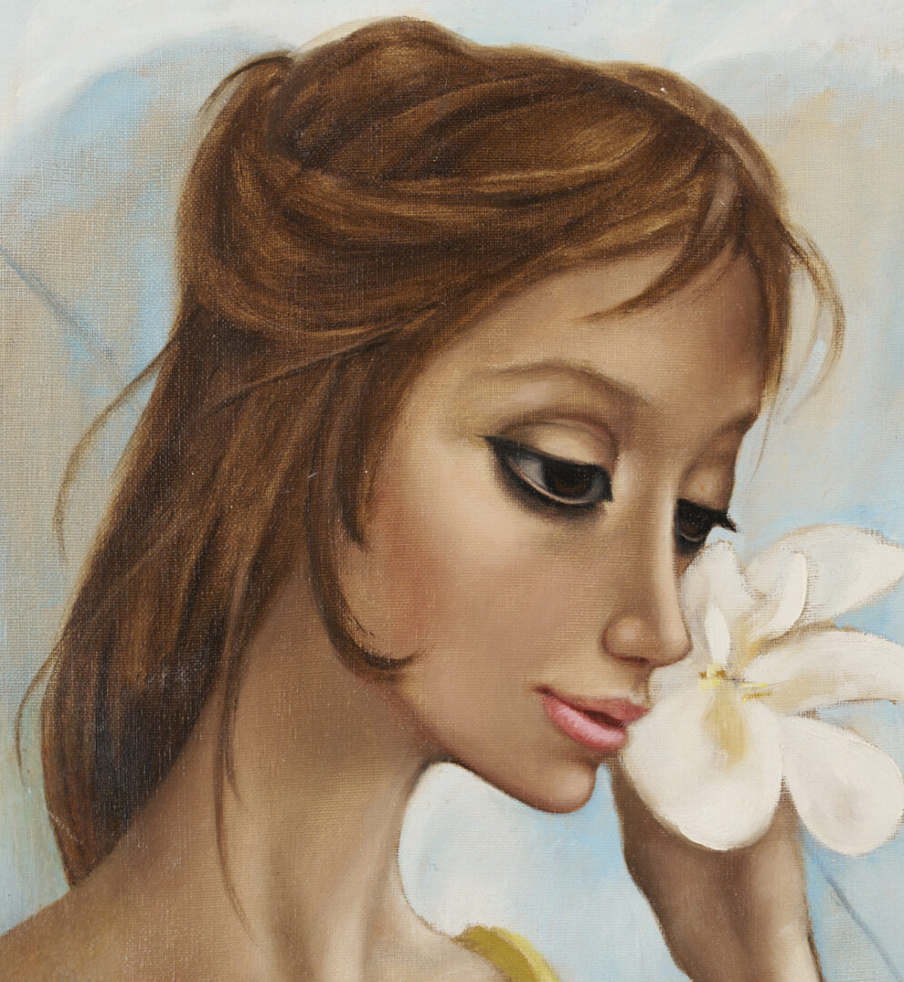 Lot 461: Margaret Keane Big Eyes O/C Painting, 1961, “Sound of Fragrance”