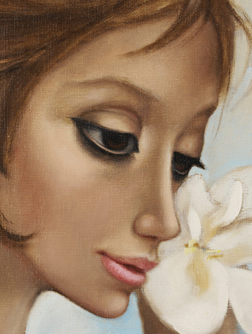 Lot 461: Margaret Keane Big Eyes O/C Painting, 1961, “Sound of Fragrance”
