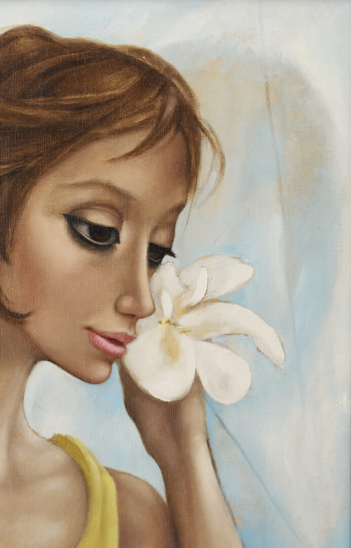 Lot 461: Margaret Keane Big Eyes O/C Painting, 1961, “Sound of Fragrance”