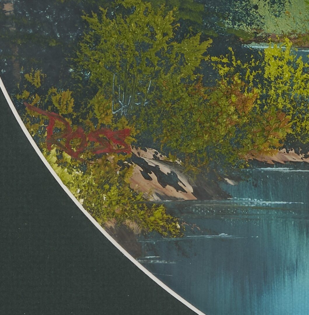 Lot 462: Bob Ross Wet-on-Wet Technique Mountain Landscape Painting, Authenticated
