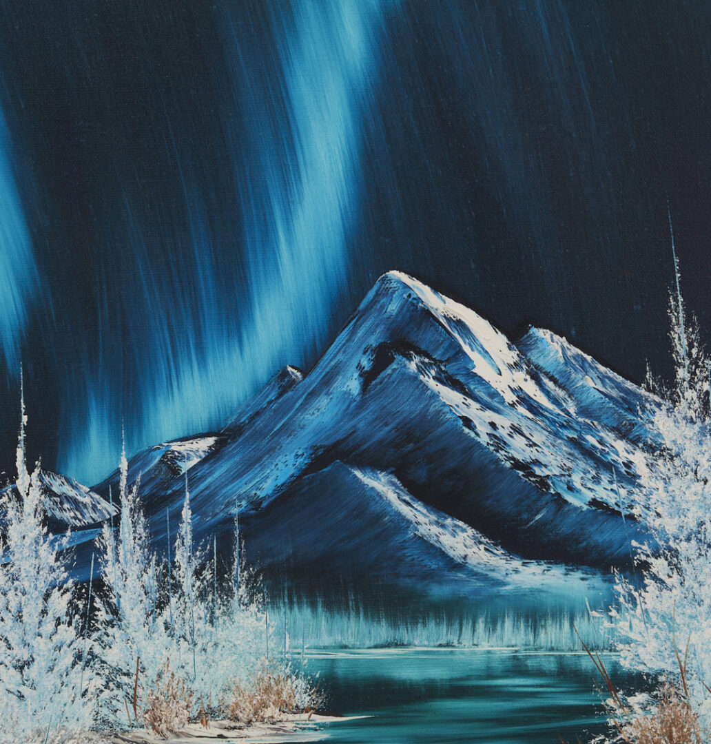 Lot 463: Bob Ross Original Oil Painting, Northern Lights, Authenticated