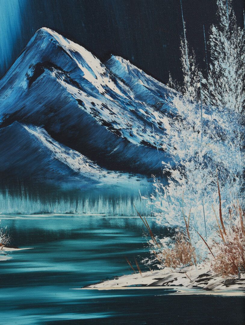 Lot 463: Bob Ross Original Oil Painting, Northern Lights, Authenticated