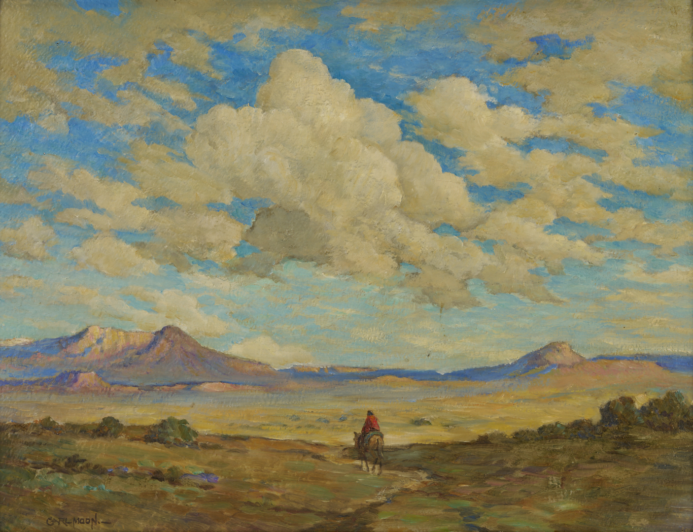 Lot 466: Carl Moon Western Landscape O/C