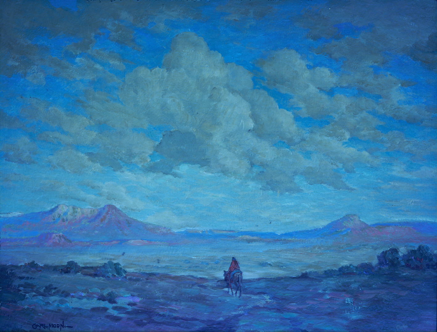 Lot 466: Carl Moon Western Landscape O/C