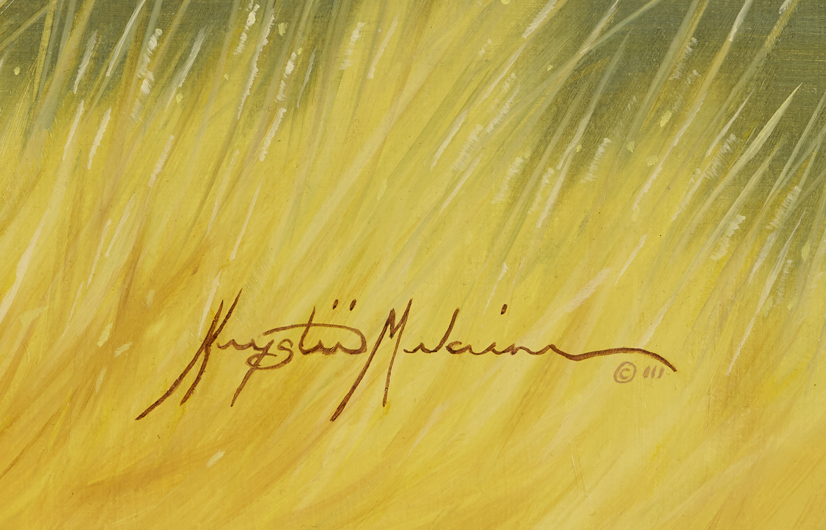 Lot 467: Krystii Melaine Western Wildlife Oil Painting, Elk