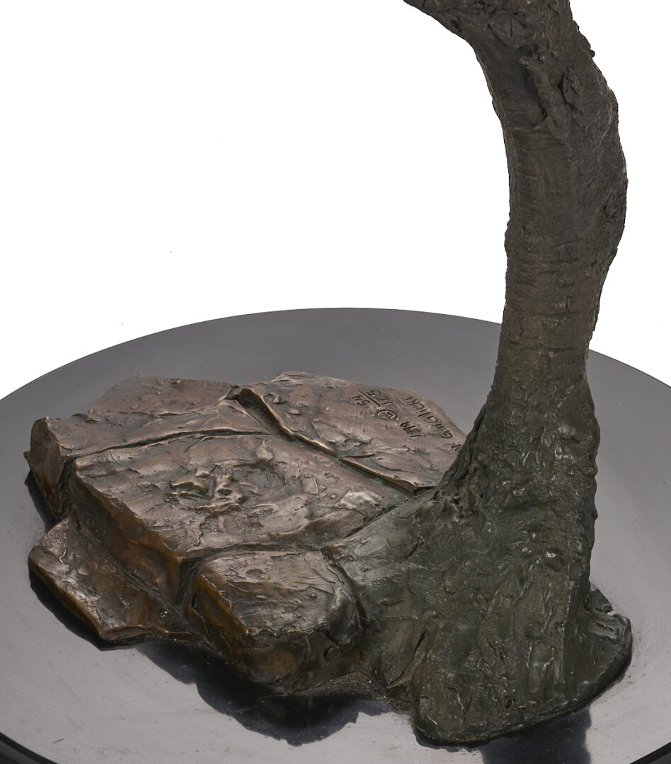 Lot 468: Laran Ghiglieri Bronze Sculpture, Nesting Eagle; Gemstone Eyes