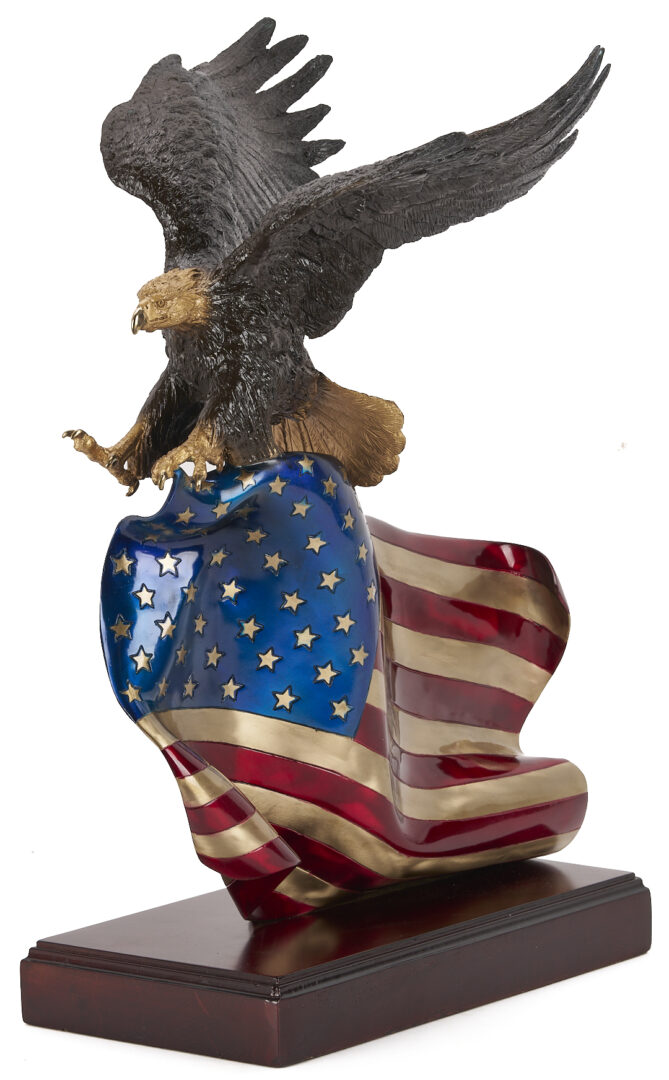 Lot 469: Ghiglieri Bronze Eagle w/ Flag, Brave Glory