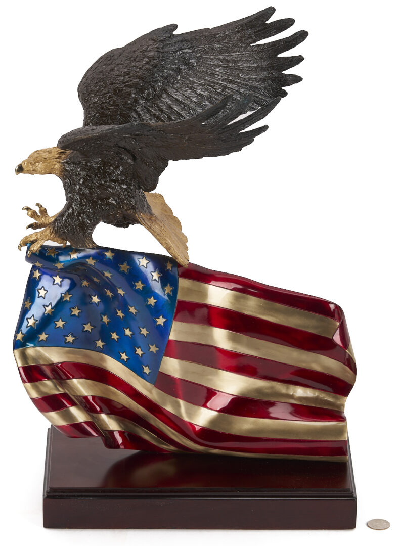 Lot 469: Ghiglieri Bronze Eagle w/ Flag, Brave Glory