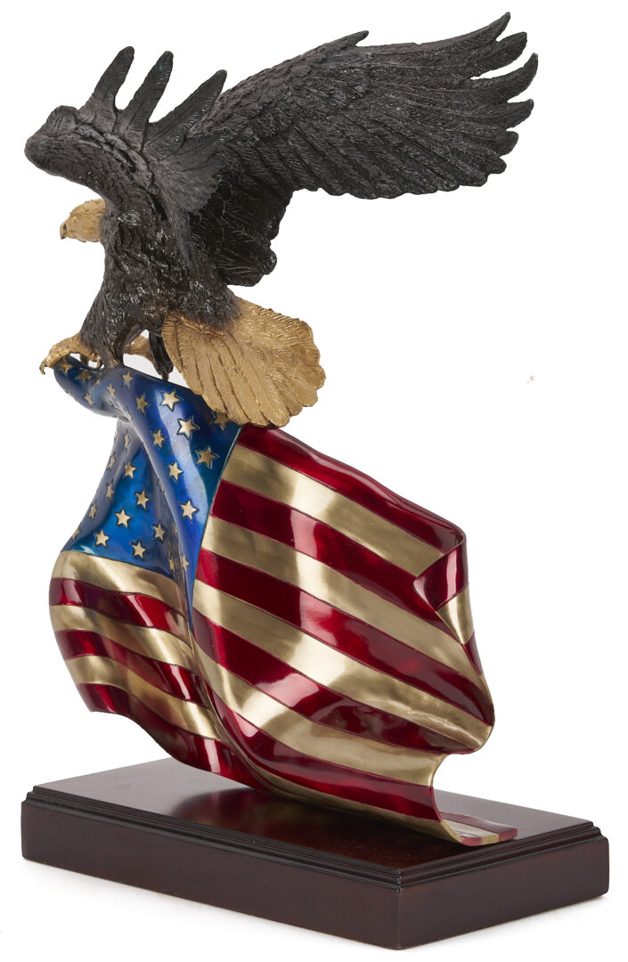 Lot 469: Ghiglieri Bronze Eagle w/ Flag, Brave Glory