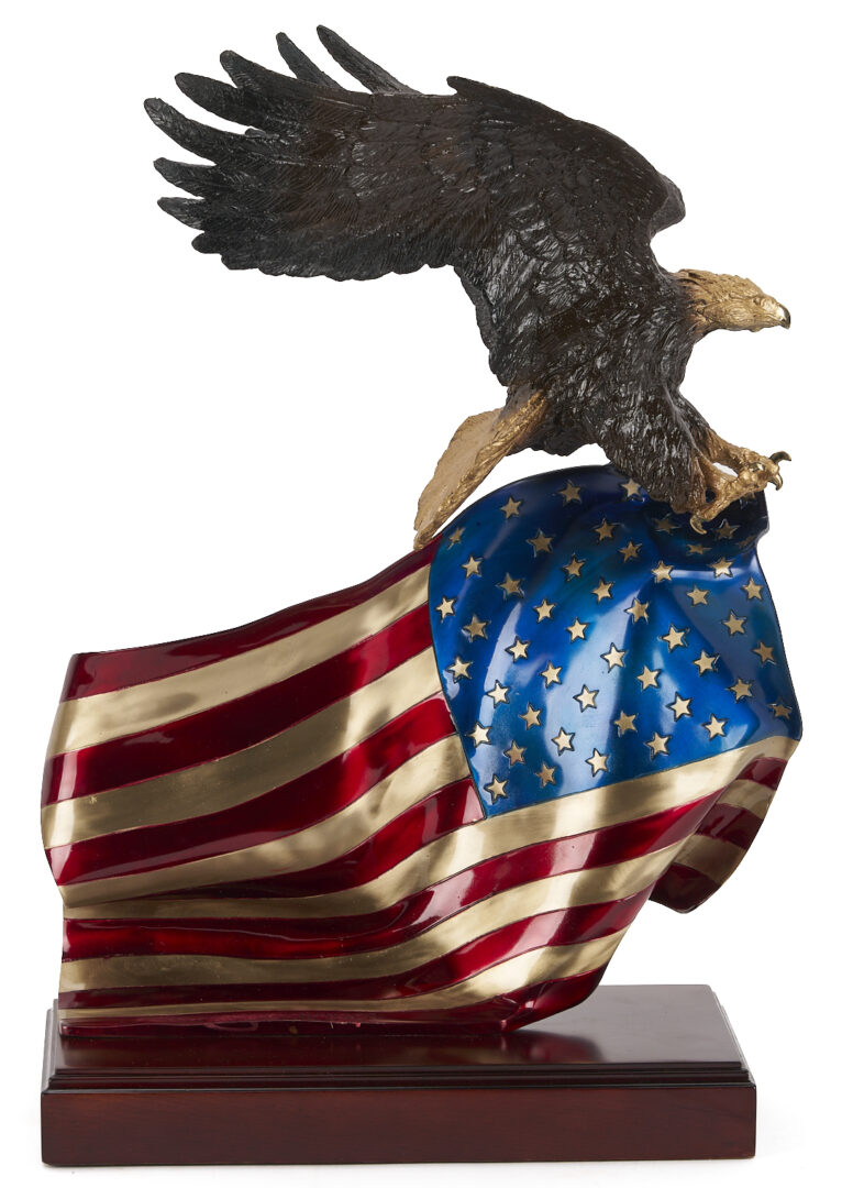Lot 469: Ghiglieri Bronze Eagle w/ Flag, Brave Glory